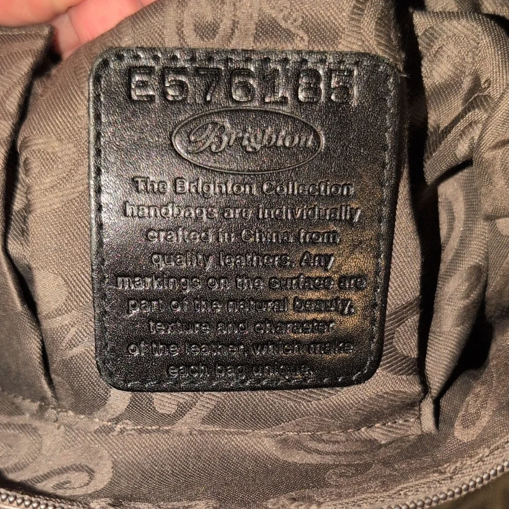 Brighton Barbados Gray Leather Hobo Bag - Picture 2 of 8